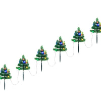 Wegbeleuchtung Weihnachtsbäume 6 Stk. Mehrfarbig LEDs 45 cm PVC