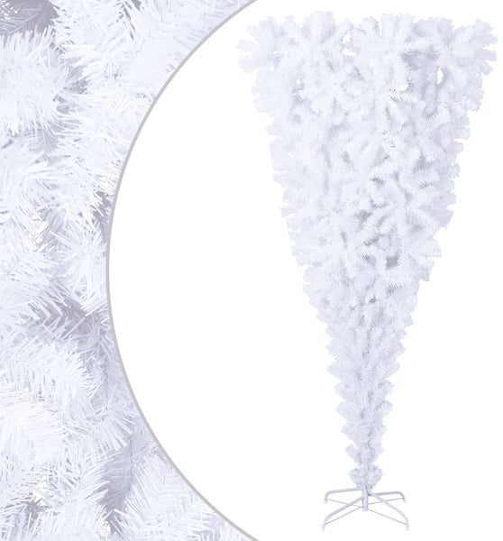 Künstlicher Weihnachtsbaum mit Ständer Umgekehrt Weiß 180 cm