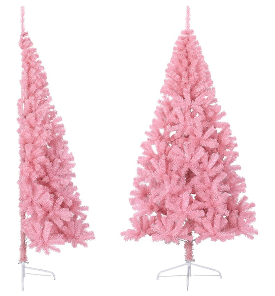 Künstlicher Halb-Weihnachtsbaum mit Ständer Rosa 180 cm PVC