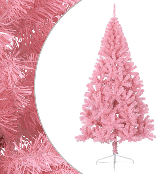 Künstlicher Halb-Weihnachtsbaum mit Ständer Rosa 180 cm PVC