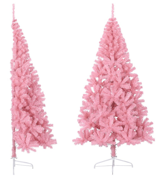 Künstlicher Halb-Weihnachtsbaum mit Ständer Rosa 240 cm PVC