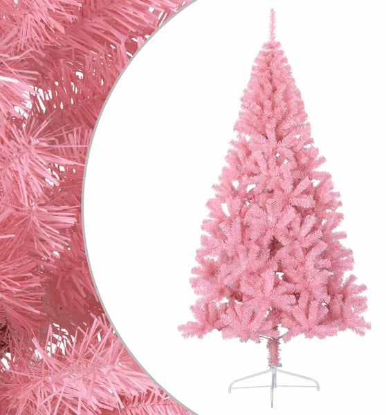 Künstlicher Halb-Weihnachtsbaum mit Ständer Rosa 240 cm PVC