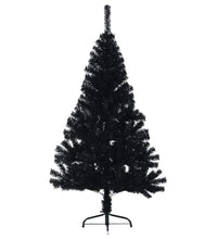 Künstlicher Halb-Weihnachtsbaum mit Ständer Schwarz 120 cm PVC