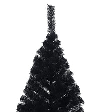 Künstlicher Halb-Weihnachtsbaum mit Ständer Schwarz 240 cm PVC