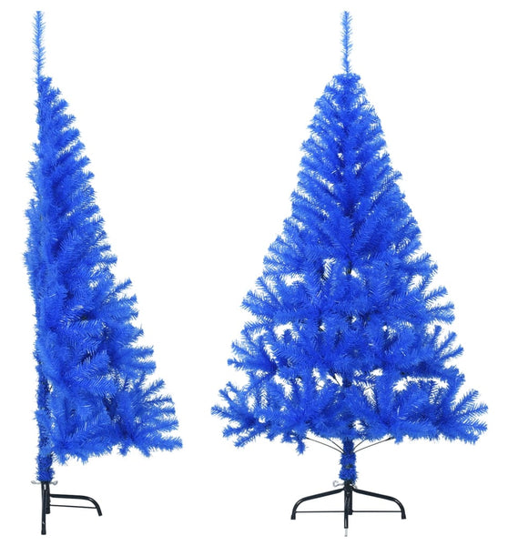 Künstlicher Halb-Weihnachtsbaum mit Ständer Blau 150 cm PVC