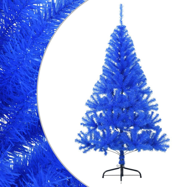 Künstlicher Halb-Weihnachtsbaum mit Ständer Blau 150 cm PVC