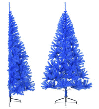 Künstlicher Halb-Weihnachtsbaum mit Ständer Blau 210 cm PVC