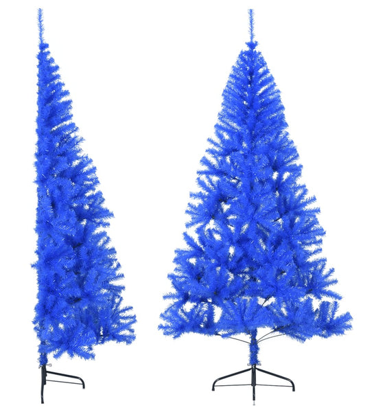 Künstlicher Halb-Weihnachtsbaum mit Ständer Blau 210 cm PVC