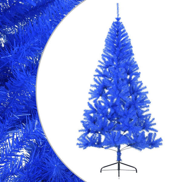 Künstlicher Halb-Weihnachtsbaum mit Ständer Blau 210 cm PVC