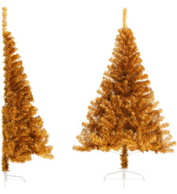 Künstlicher Halb-Weihnachtsbaum mit Ständer Gold 150 cm PET