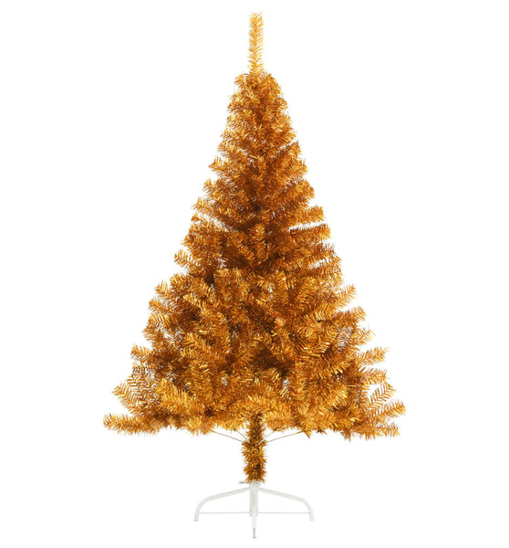 Künstlicher Halb-Weihnachtsbaum mit Ständer Gold 150 cm PET