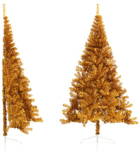 Künstlicher Halb-Weihnachtsbaum mit Ständer Gold 210 cm PET