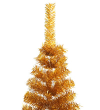 Künstlicher Halb-Weihnachtsbaum mit Ständer Gold 210 cm PET