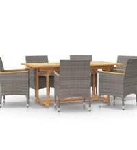 7-tlg. Garten-Essgruppe mit Kissen Grau