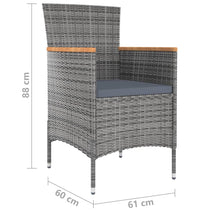 7-tlg. Garten-Essgruppe mit Kissen Grau