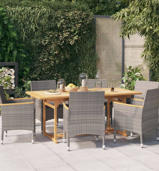 7-tlg. Garten-Essgruppe mit Kissen Grau