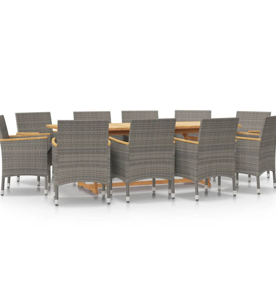 11-tlg. Garten-Essgruppe mit Kissen Grau
