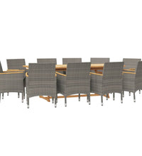 11-tlg. Garten-Essgruppe mit Kissen Grau