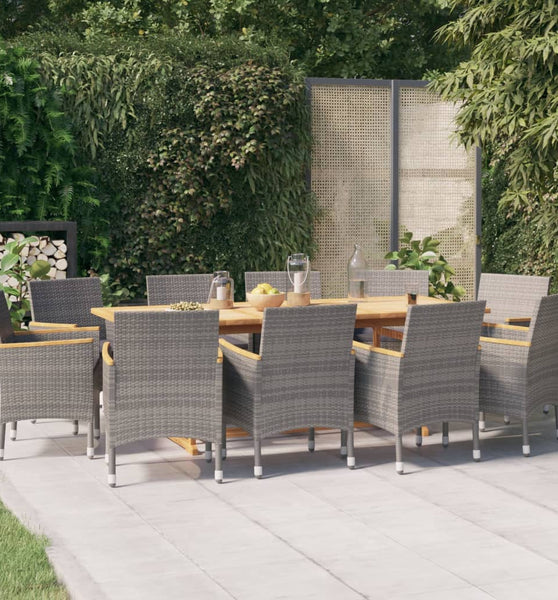11-tlg. Garten-Essgruppe mit Kissen Grau