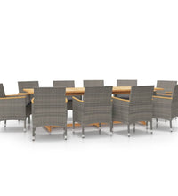 11-tlg. Garten-Essgruppe mit Kissen Grau