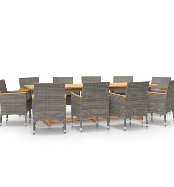 11-tlg. Garten-Essgruppe mit Kissen Grau