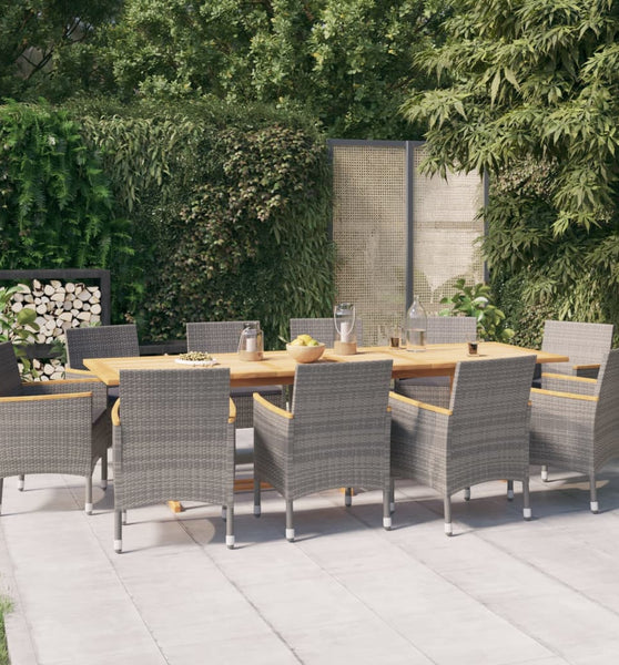 11-tlg. Garten-Essgruppe mit Kissen Grau