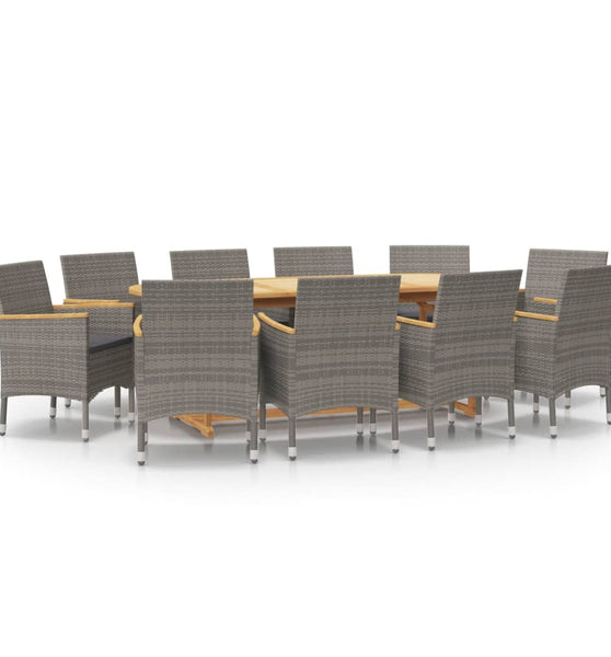 11-tlg. Garten-Essgruppe mit Kissen Grau