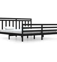 Massivholzbett Schwarz 200x200 cm