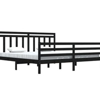 Massivholzbett Schwarz 200x200 cm