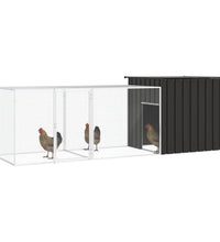 Hühnerkäfig Anthrazit 300x91x100 cm Verzinkter Stahl