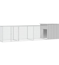Hühnerkäfig Grau 400x91x100 cm Verzinkter Stahl