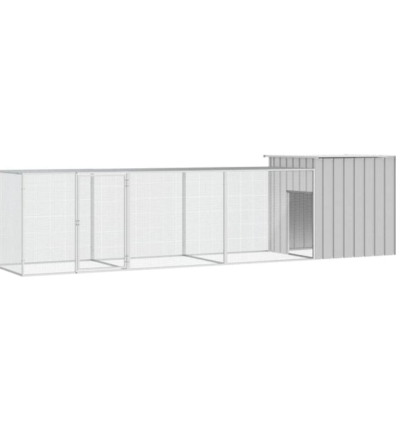 Hühnerkäfig Grau 400x91x100 cm Verzinkter Stahl