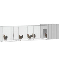 Hühnerkäfig Grau 400x91x100 cm Verzinkter Stahl