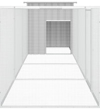 Hühnerkäfig Grau 400x91x100 cm Verzinkter Stahl