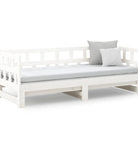 Tagesbett Ausziehbar Weiß Massivholz Kiefer 2x(90x200) cm