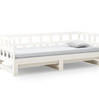 Tagesbett Ausziehbar Weiß Massivholz Kiefer 2x(90x200) cm