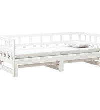 Tagesbett Ausziehbar Weiß Massivholz Kiefer 2x(90x200) cm