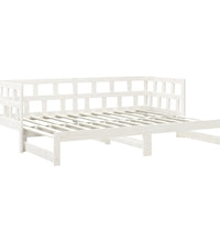 Tagesbett Ausziehbar Weiß Massivholz Kiefer 2x(90x200) cm