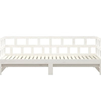 Tagesbett Ausziehbar Weiß Massivholz Kiefer 2x(90x200) cm