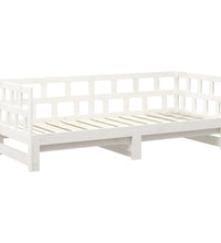 Tagesbett Ausziehbar Weiß Massivholz Kiefer 2x(90x200) cm