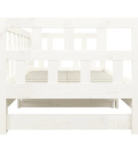 Tagesbett Ausziehbar Weiß Massivholz Kiefer 2x(90x200) cm