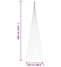 LED-Weihnachtsbaum für Fahnenmast Blau 1134 LEDs 800 cm