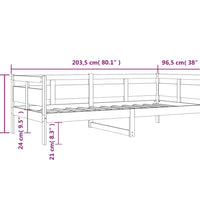 Tagesbett Massivholz Kiefer 90x200 cm