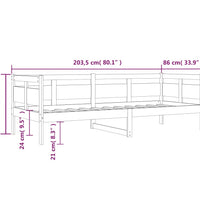 Tagesbett Weiß Massivholz Kiefer 80x200 cm