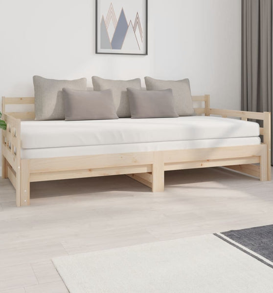 Tagesbett Ausziehbar Massivholz Kiefer 2x(90x200) cm