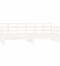 Tagesbett Ausziehbar Weiß Massivholz Kiefer 2x(90x200) cm