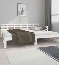 Tagesbett Ausziehbar Weiß Massivholz Kiefer 2x(90x200) cm