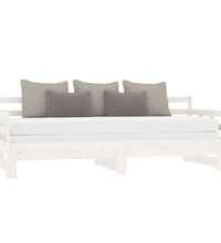 Tagesbett Ausziehbar Weiß Massivholz Kiefer 2x(90x200) cm