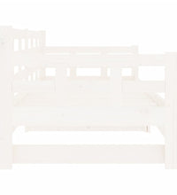 Tagesbett Ausziehbar Weiß Massivholz Kiefer 2x(90x200) cm