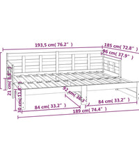 Tagesbett Ausziehbar Massivholz Kiefer 2x(90x190) cm